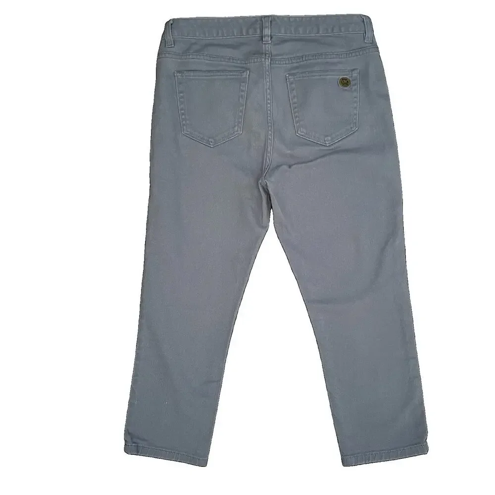 Michael Kors Women’s Blue Gray Cropped Stretch Jeans 5-Pocket size 4